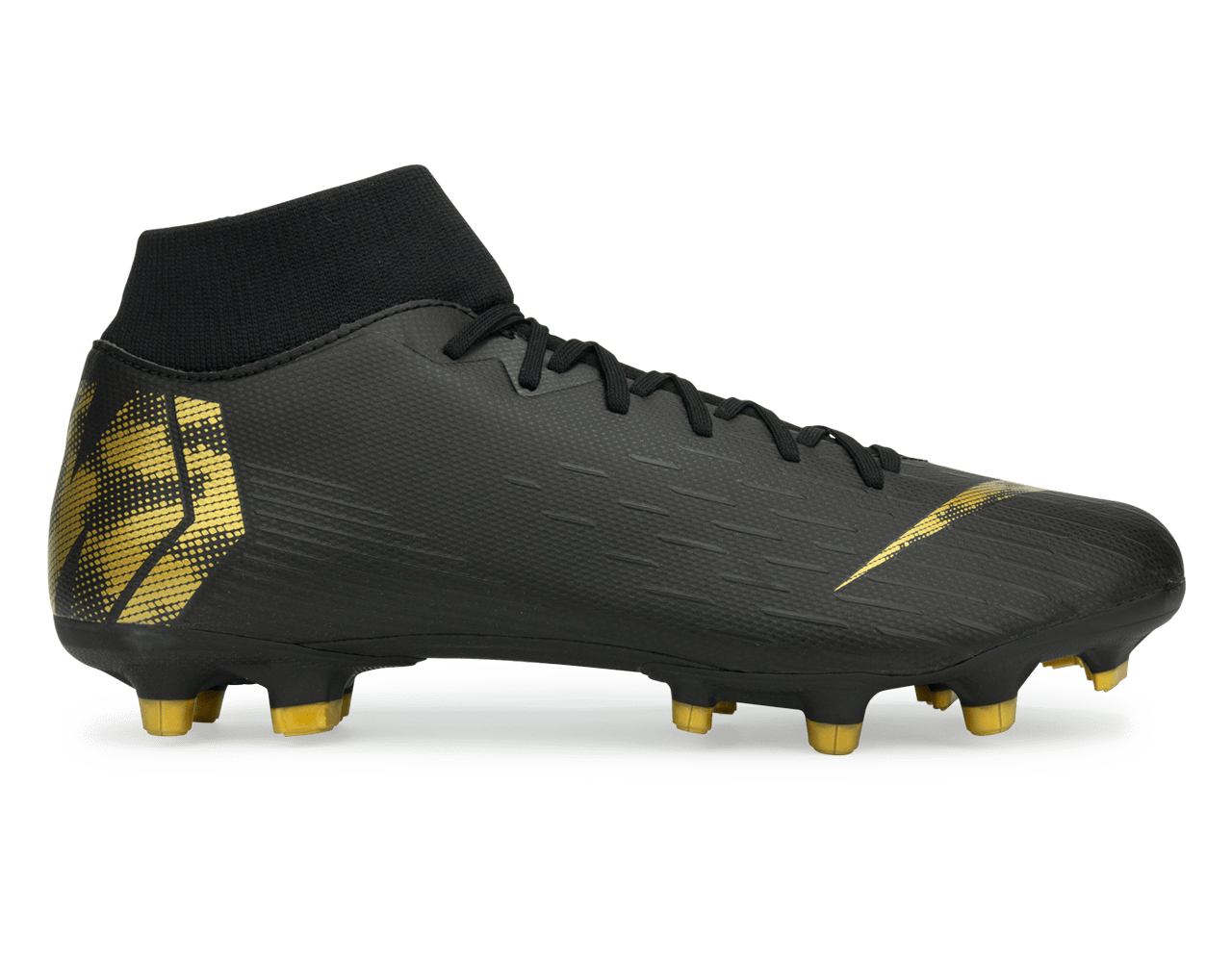 Nike, Nike Men's Mercurial Superfly 6 Academy FG/MG Black/Metallic Vivid Gold