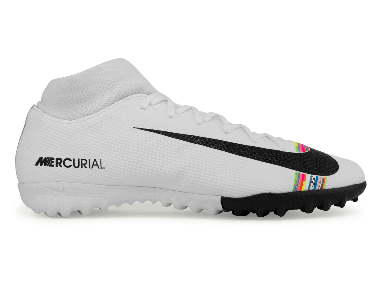 Nike, Nike Men's Mercurial Superfly 6 Academy Turf Soccer Shoes White/Black/Pure Platinum