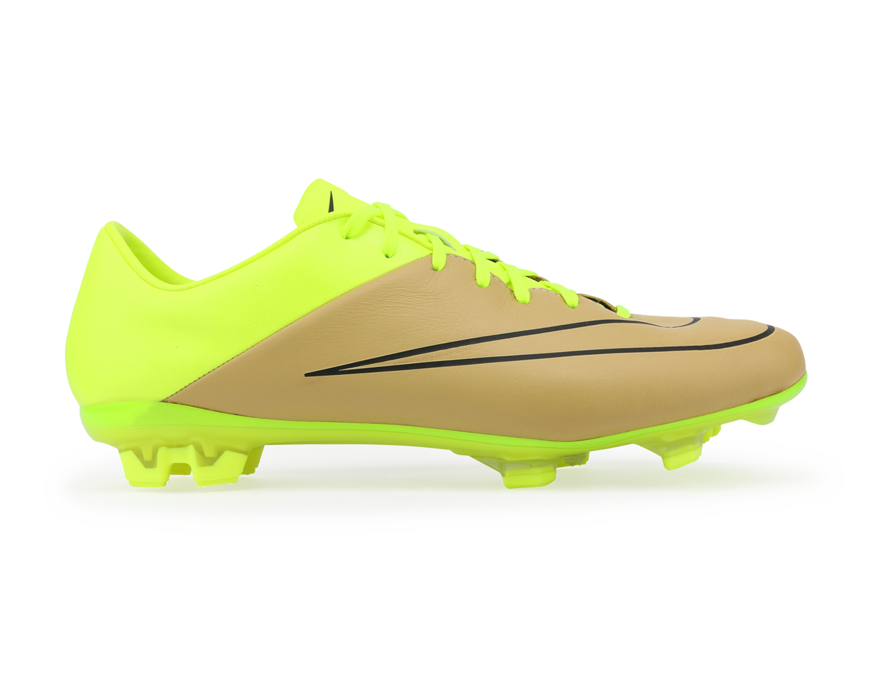 Nike, Nike Men's Mercurial Veloce II Leather FG Canvas/Black/Volt