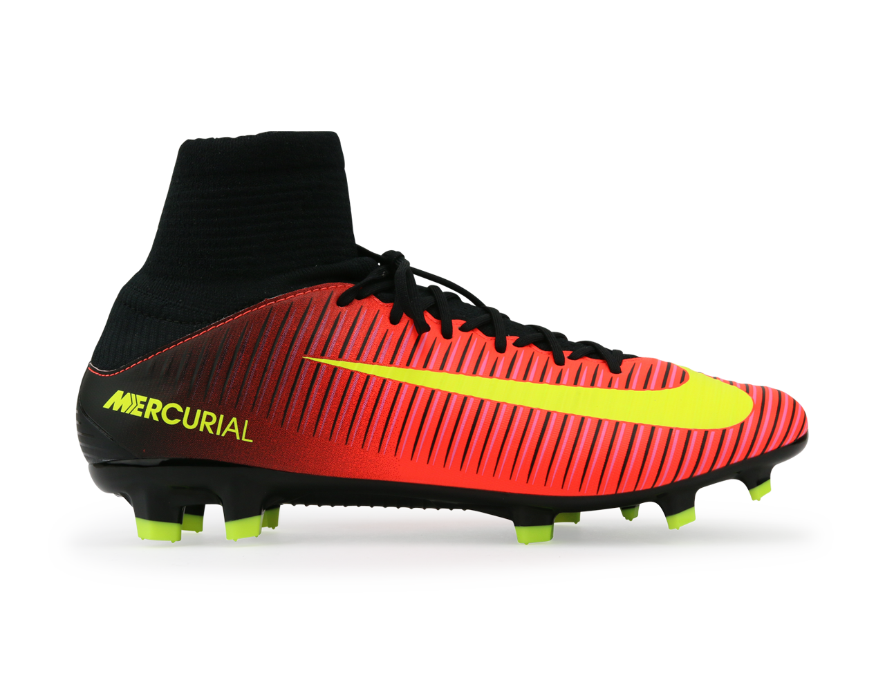 Nike, Nike Men's Mercurial Veloce III DF FG Total Crimson/Volt Black/Pink Blast