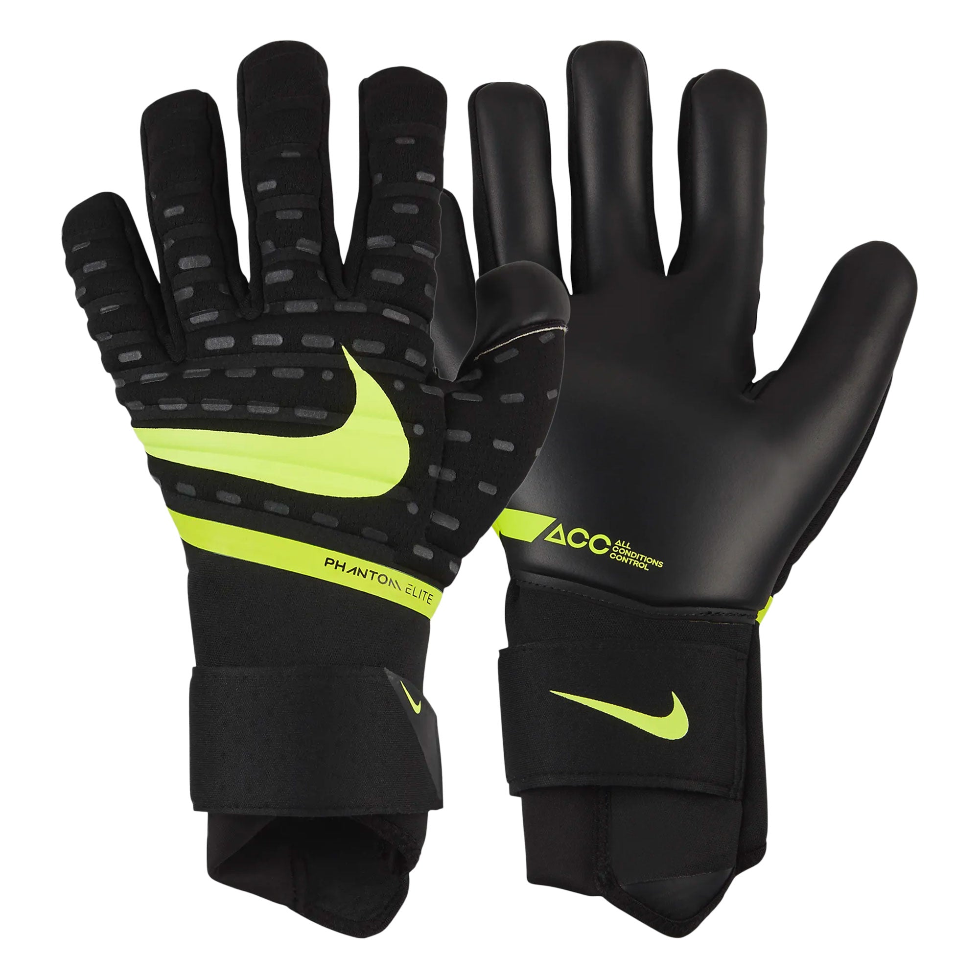 Nike, Nike Men's Phantom Elite Goalkeeper Gloves Black/Volt