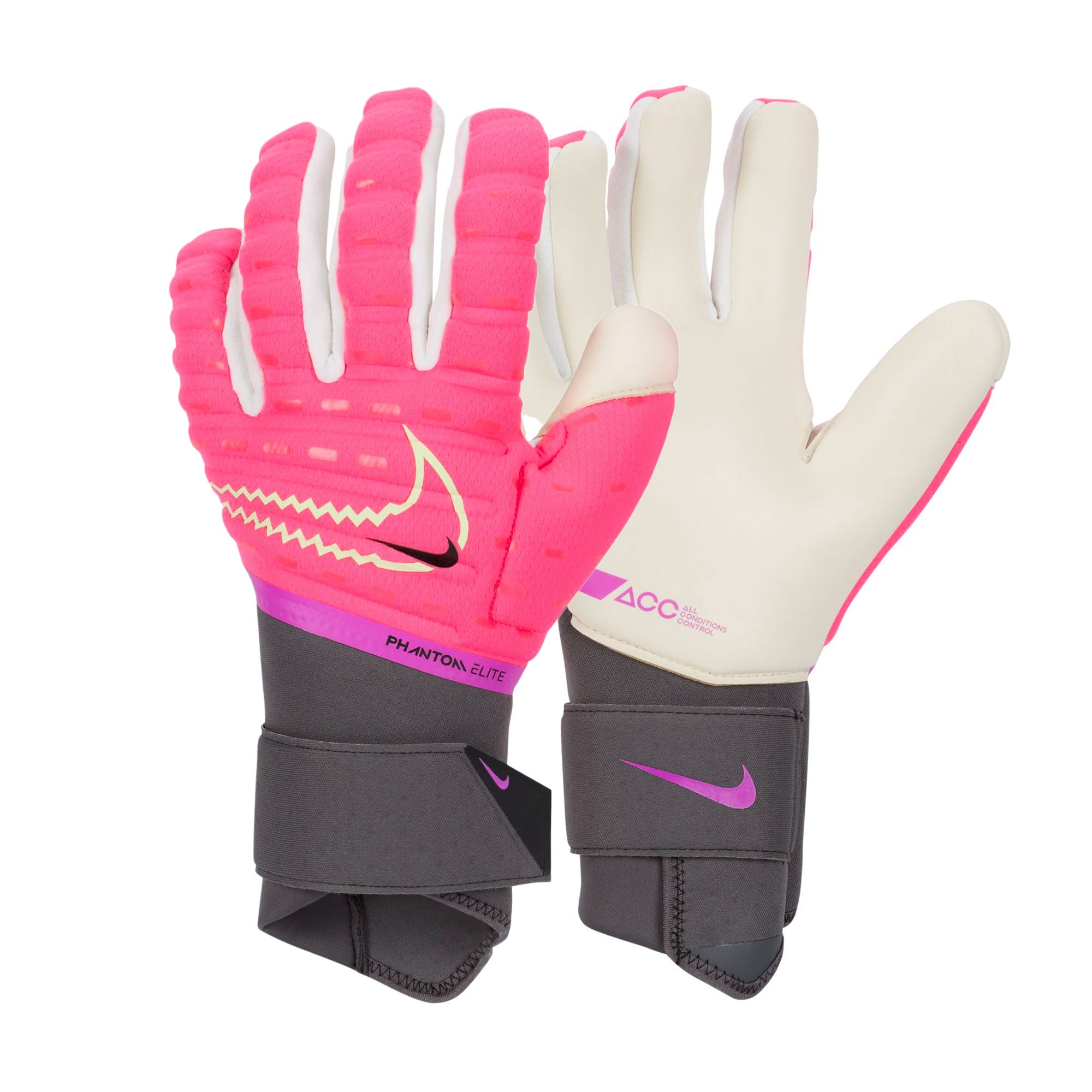 Nike, Nike Men's Phantom Elite Goalkeeper Gloves Hyper Pink/Volt