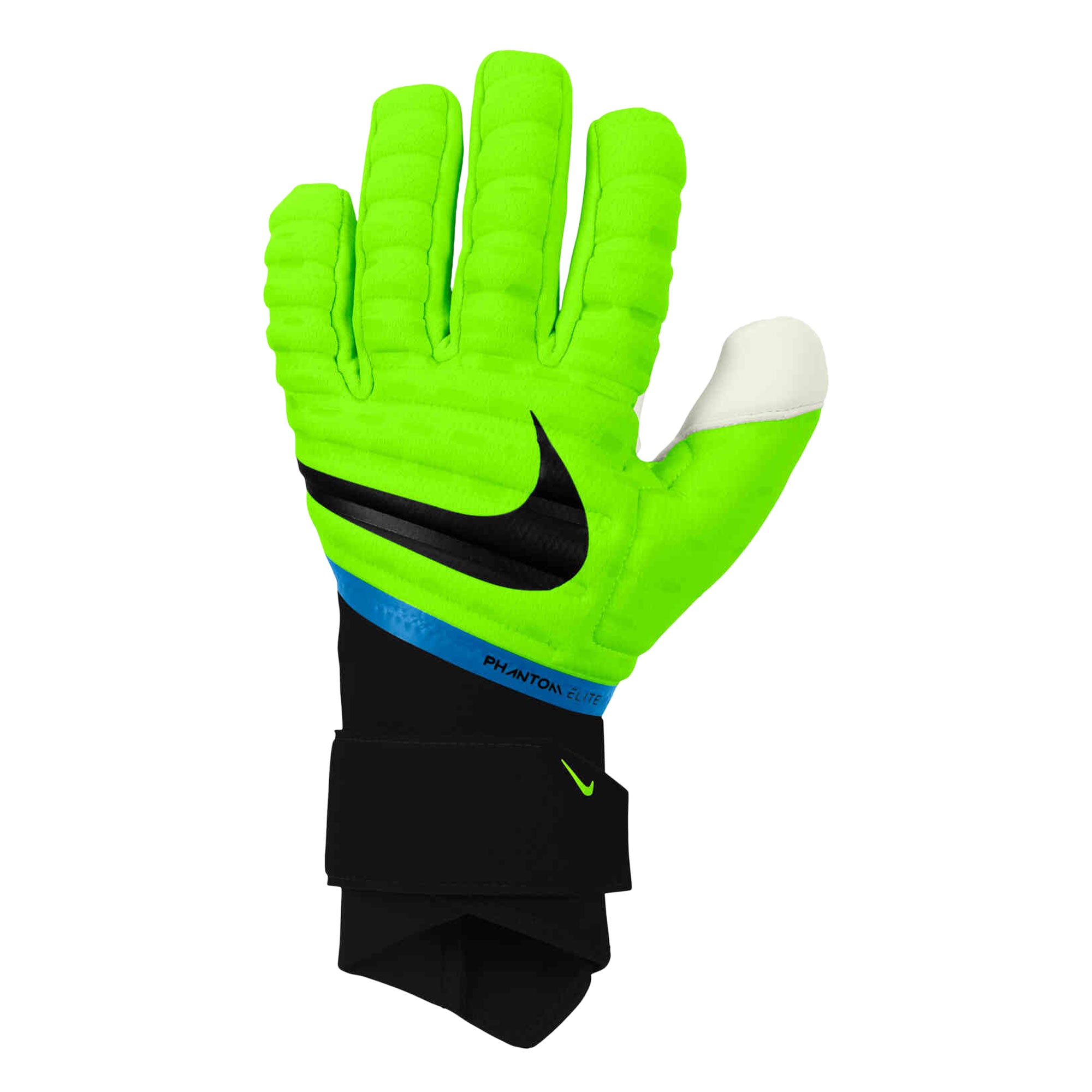 Nike, Nike Men's Phantom Elite Goalkeeper Gloves Volt/Blackened Blue