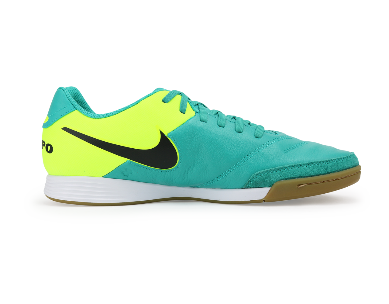 Nike, Nike Men's Tiempo Genio II Leather Indoor Soccer Shoes Clear Jade/Black/Volt