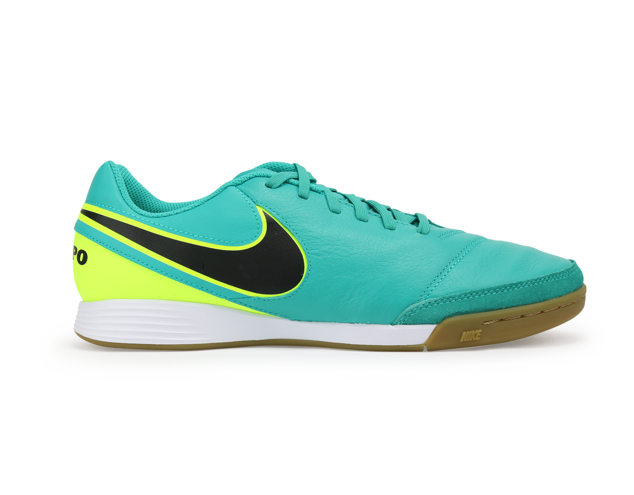 Nike, Nike Men's Tiempo Genio II Leather Indoor Soccer Shoes Clear Jade/Black/Volt