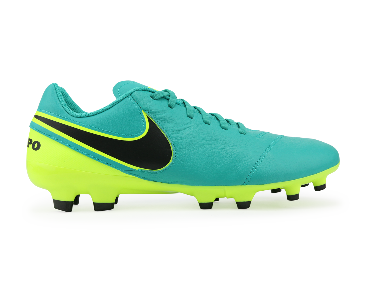 Nike, Nike Men's Tiempo Genio Leather FG Clear Jade/Black/Volt