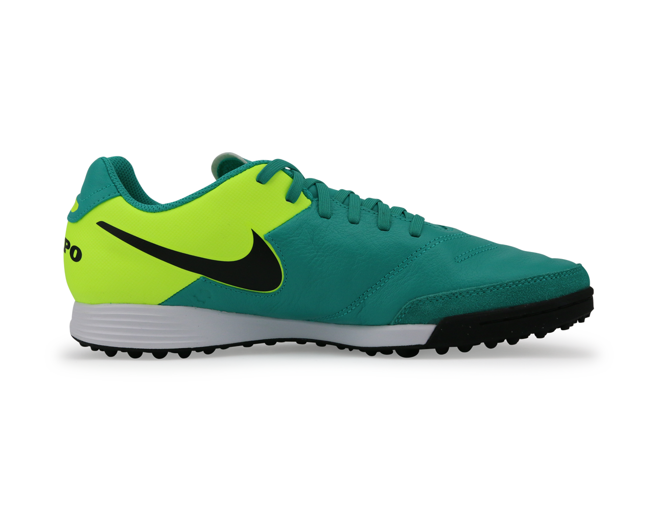 Nike, Nike Men's Tiempo Genio Leather Turf Soccer Shoes Clear Jade/Black/Volt