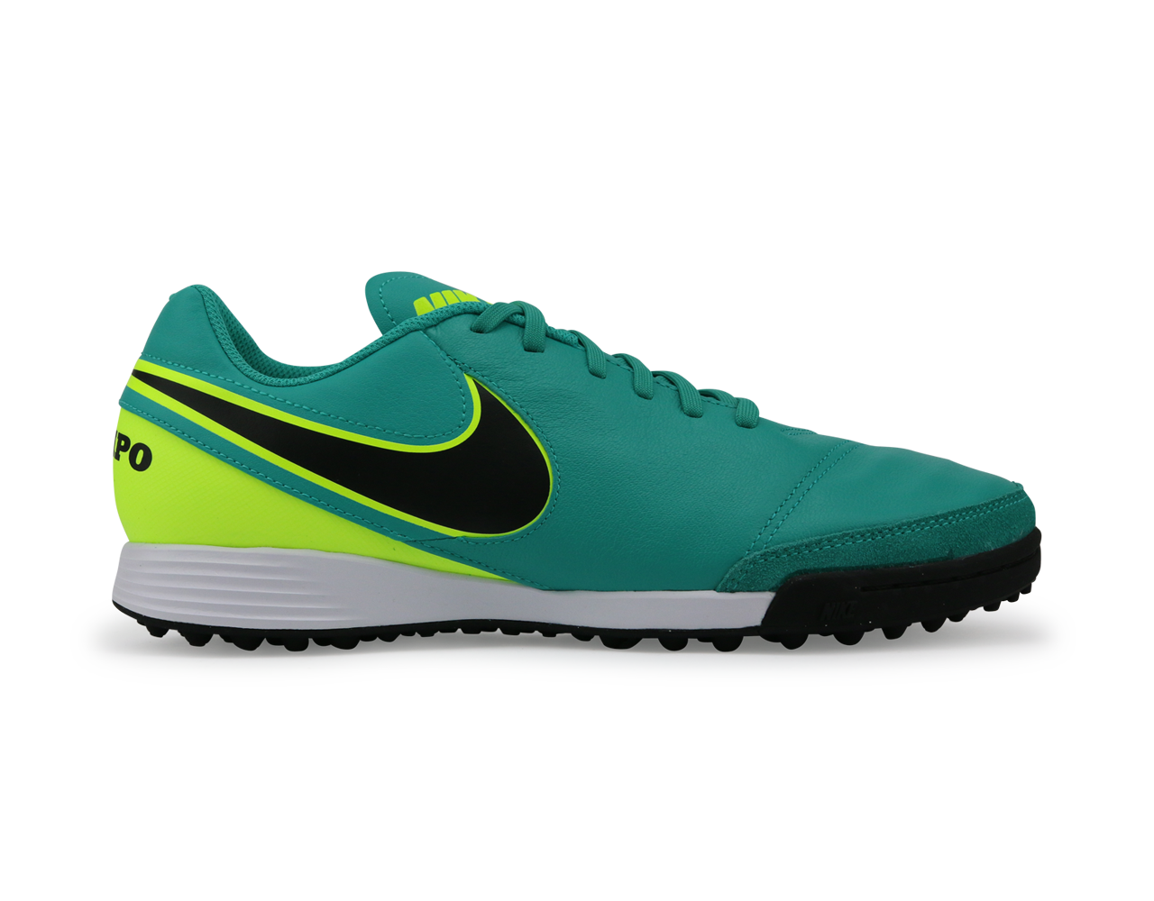 Nike, Nike Men's Tiempo Genio Leather Turf Soccer Shoes Clear Jade/Black/Volt