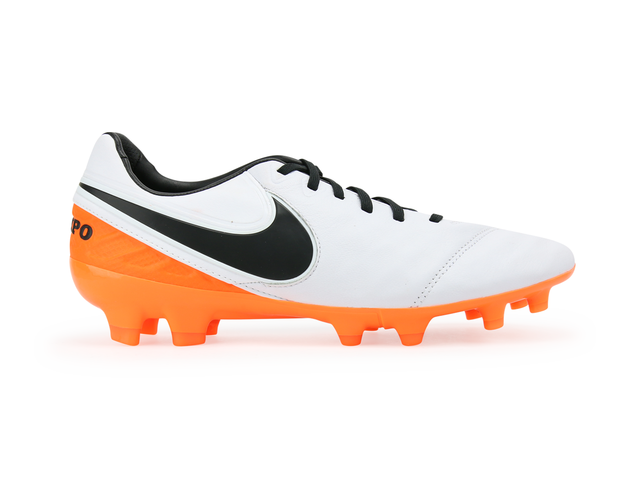 Nike, Nike Men's Tiempo Legacy II FG White/Black/Total Orange