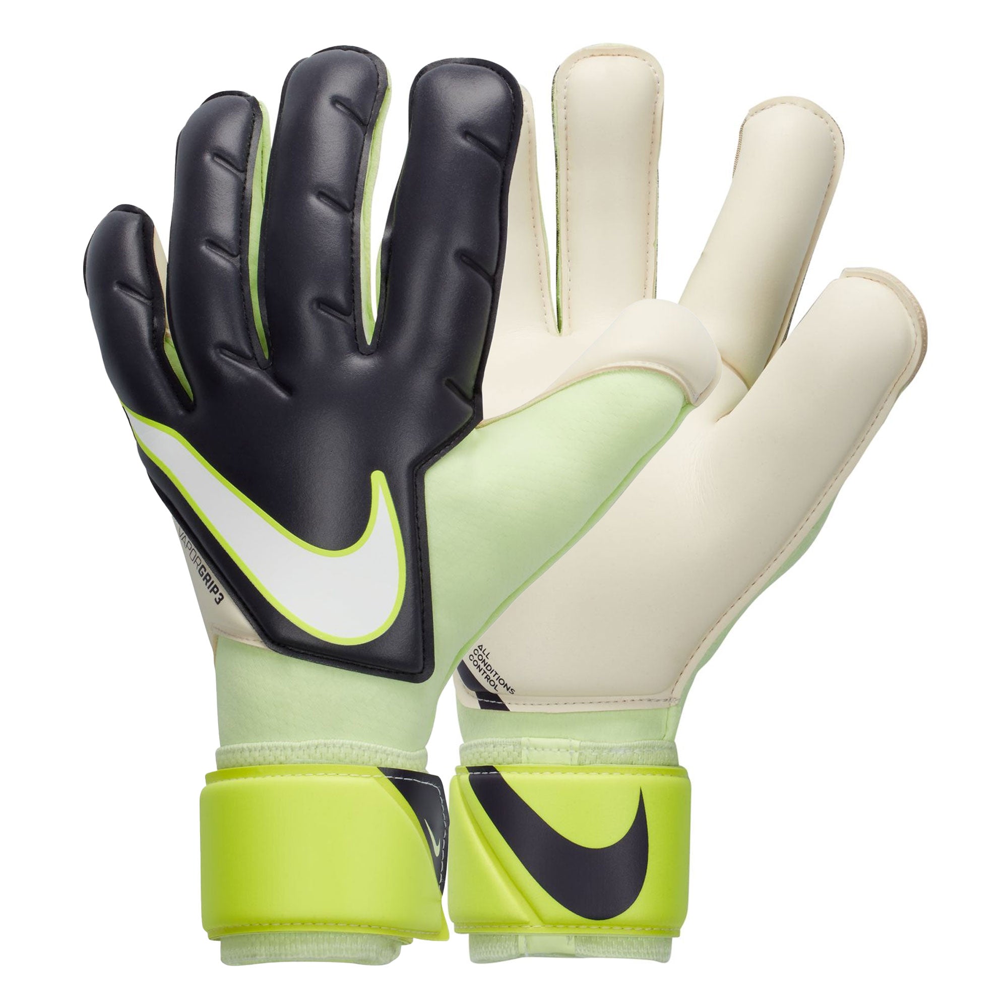 Nike, Nike Men's Vapor Grip 3 Goalkeeper Gloves Black/Volt