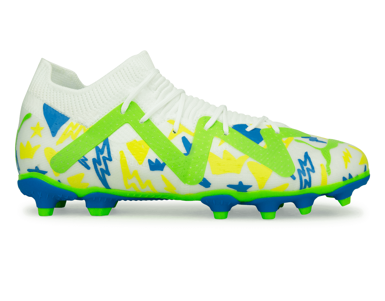 PUMA, PUMA Kids Future Match x Neymar FG/AG White/Blue/Lemon