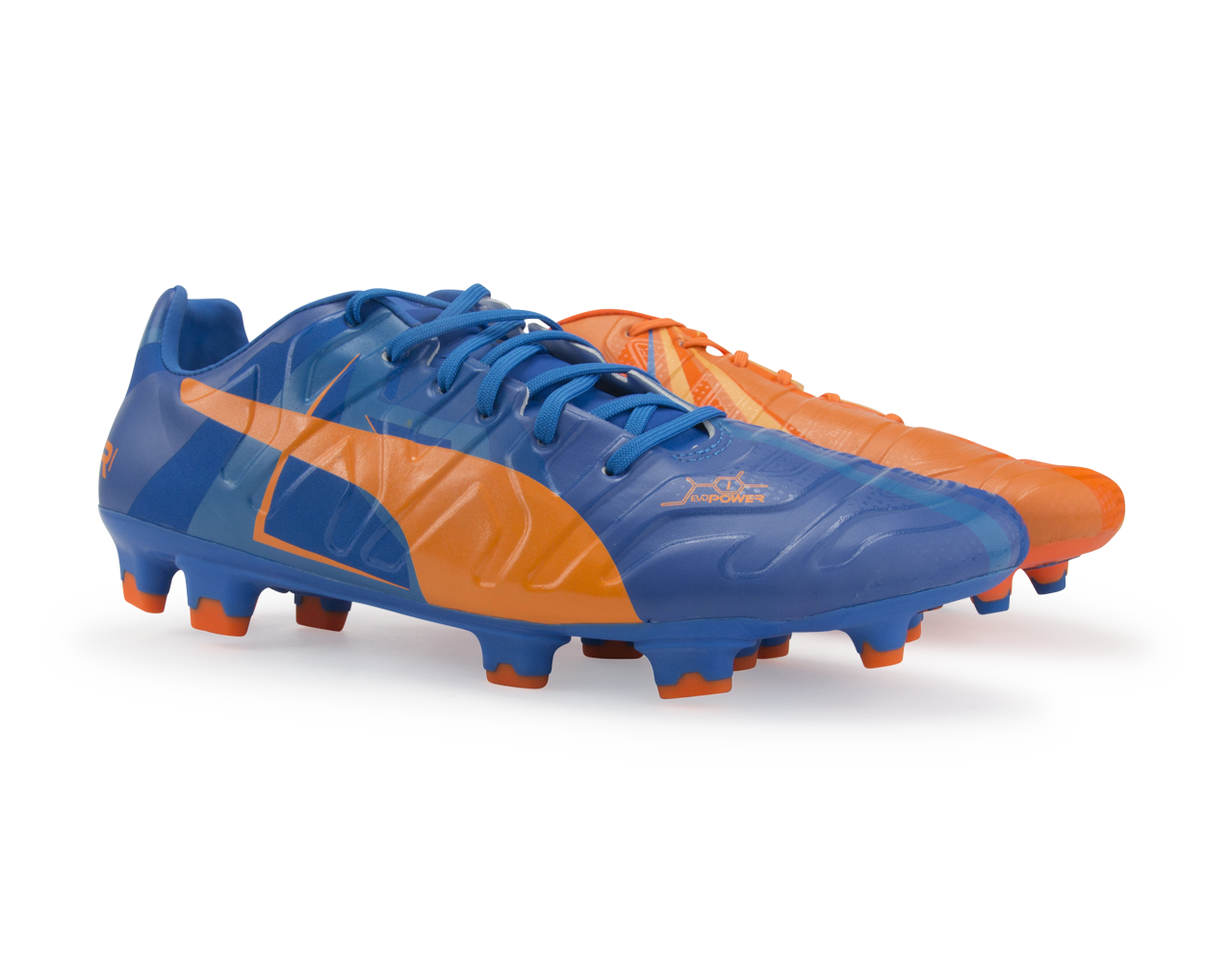 PUMA, PUMA Men's evoPOWER 1 H2H FG Orange Clown Fish/Electric Blue Lemonade