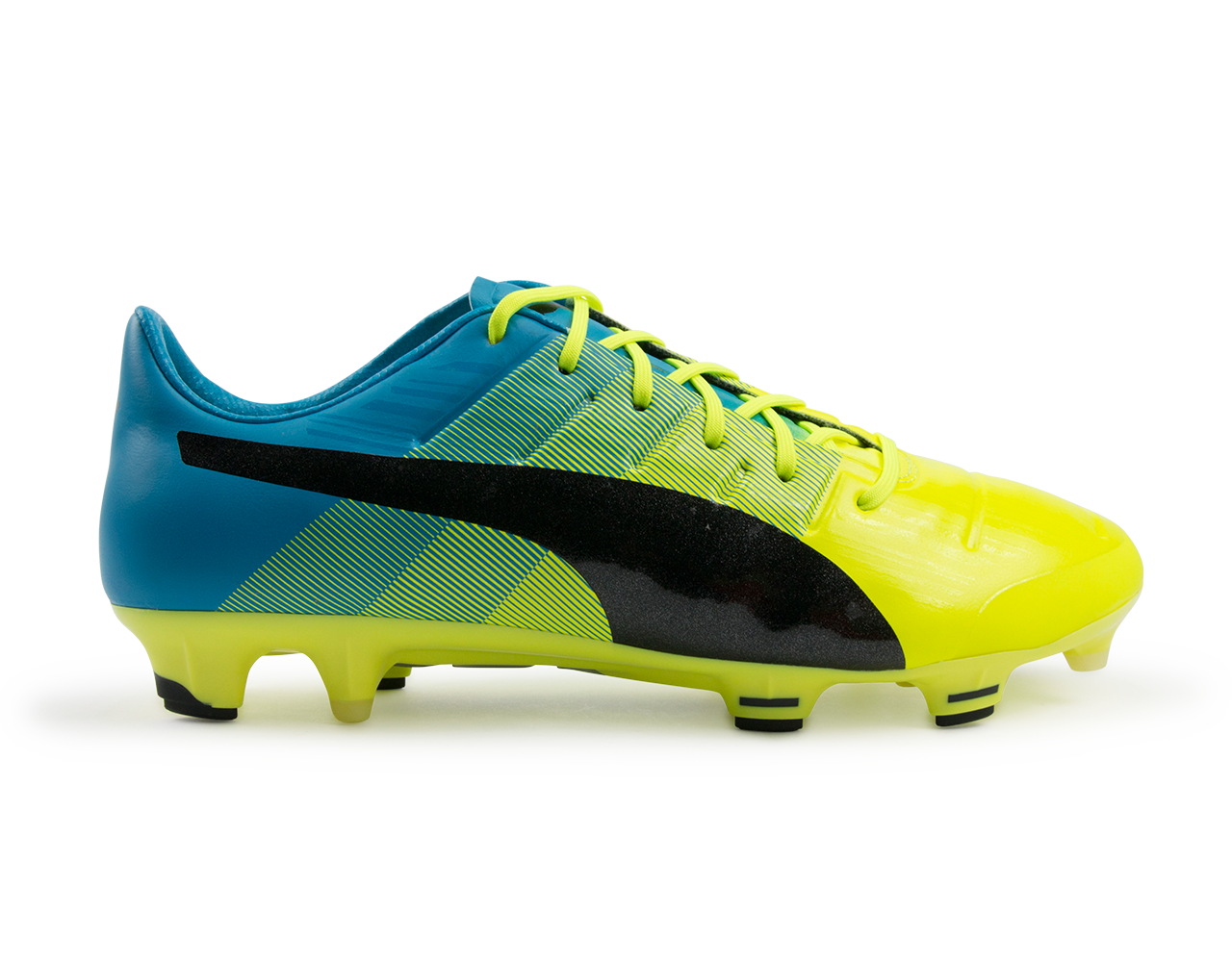 PUMA, PUMA Men's evoPOWER 1.3 FG Safety Yellow/Black/Atomic Blue