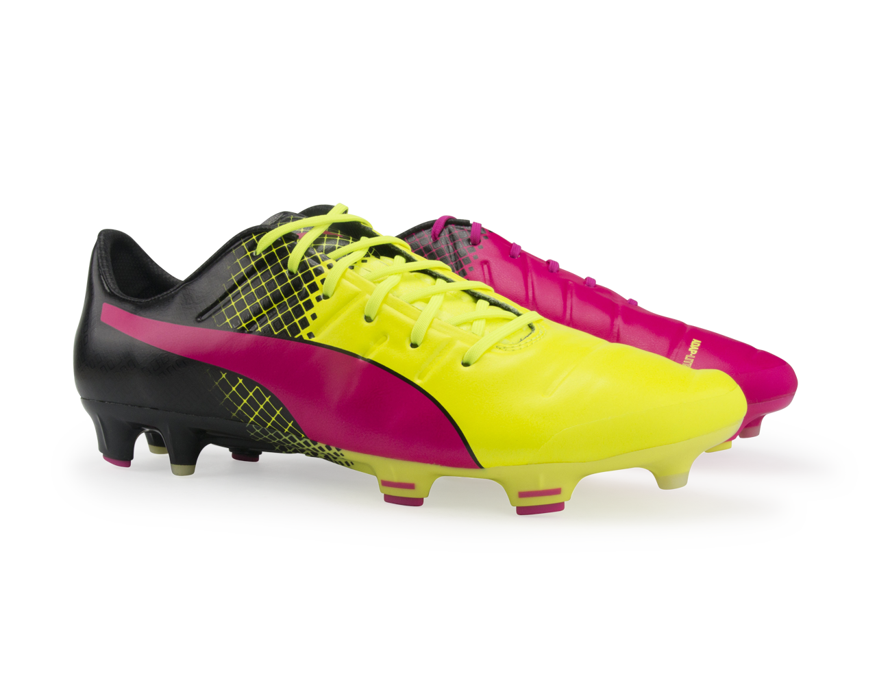 PUMA, PUMA Men's evoPOWER 1.3 Tricks FG Pink Glow/Safety Yellow/Black