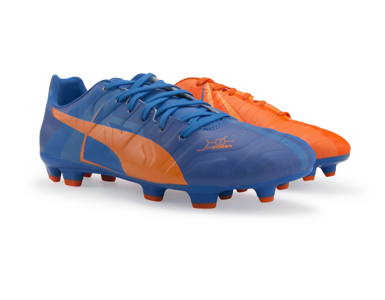 PUMA, PUMA Men's evoPOWER 3 H2H FG Orange Clown Fish/Electric Blue Lemonade